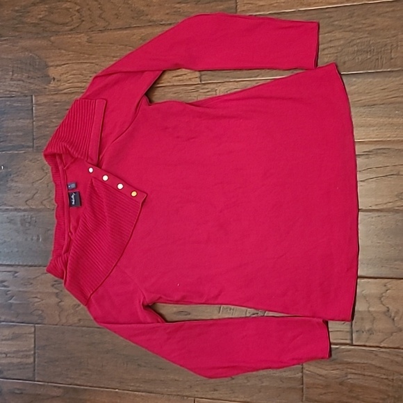NWT Rafaella red sweater with envelope neck size Medium - Picture 1 of 6
